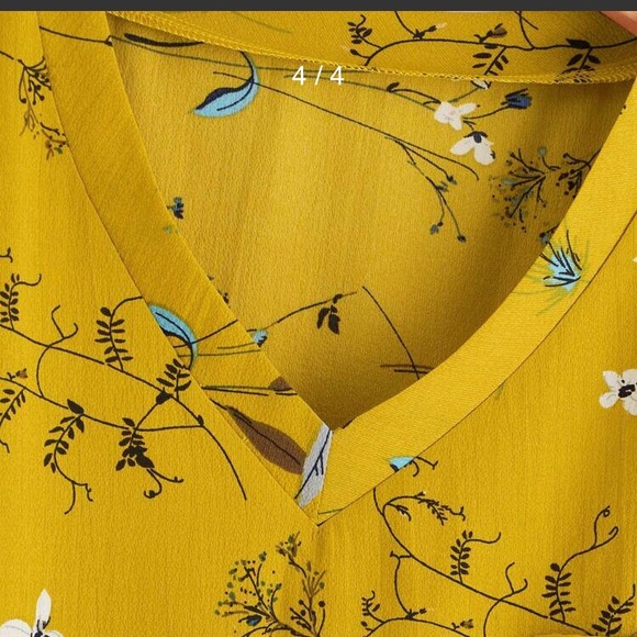 Plus dip hem floral print blouse - Picture 4 of 8